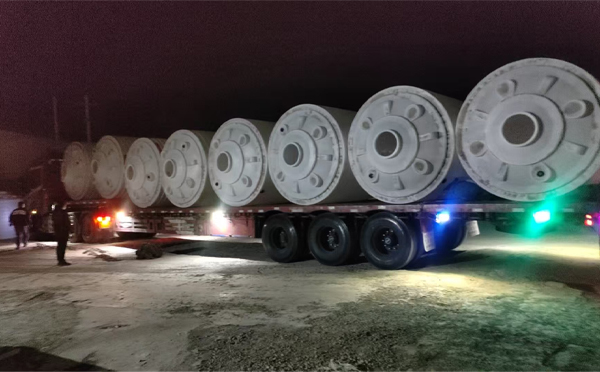 金川锥底桶交付现场